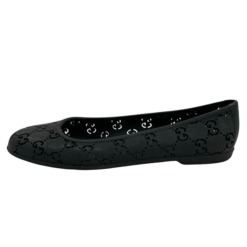 Gucci Flat Shoes Black GG Pattern