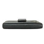 Prada Billfold Saffiano Leather Metallic Gray Black Silver Bifold Card Case — view 3
