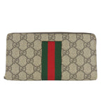 Gucci Wallet Sherry Line GG Supreme Canvas Beige Dark Brown Green Red Everyday