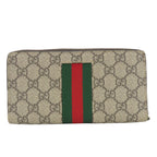 Gucci Wallet Sherry Line GG Supreme Canvas Beige Dark Brown Green Red Everyday — view 2