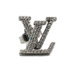 Louis Vuitton Iconic Strass LV Earrings One Side Silver