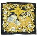 Hermes Carre 90 Scarf Passiflores Passion Flower Black Multicolor Silk 100%