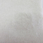 Loewe Anagram Embroidered Scarf Shawl Bicolor Fringe Wool Cashmere Blend Ivory — view 5