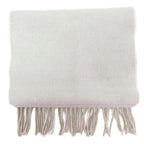 Loewe Anagram Embroidered Scarf Shawl Bicolor Fringe Wool Cashmere Blend Ivory — view 4