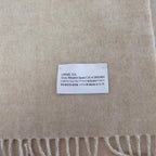Loewe Anagram Embroidered Scarf Shawl Bicolor Fringe Wool Cashmere Blend Ivory — view 9