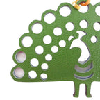 Hermes Petit Ash Peacock Fishbone Charm Leather Green Blue Keychain — view 4