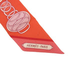 Hermes Lift Profile Twilly Silk Orange Scarf — view 4