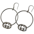 Gucci GG Logo Earrings Hoop 925 Sterling Silver