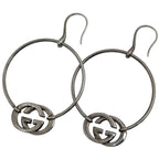 Gucci GG Logo Earrings Hoop 925 Sterling Silver