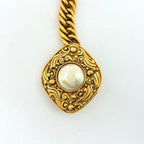 Chanel CC Logo Chain Belt Diamond Faux Pearl Gold — view 2