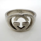 Gucci GG Logo Ring Interlocking No 15 925 Sterling Silver