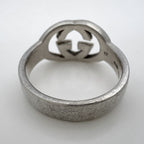 Gucci GG Logo Ring Interlocking No 15 925 Sterling Silver