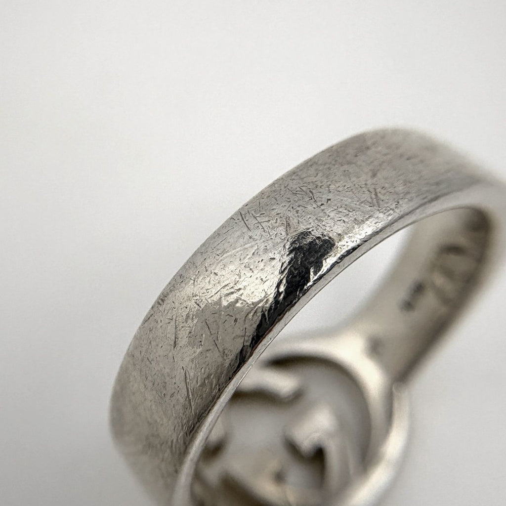 Gucci GG Logo Ring Interlocking No 15 925 Sterling Silver
