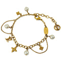 Louis Vuitton Blue Pearl Bracelet Metal Gold