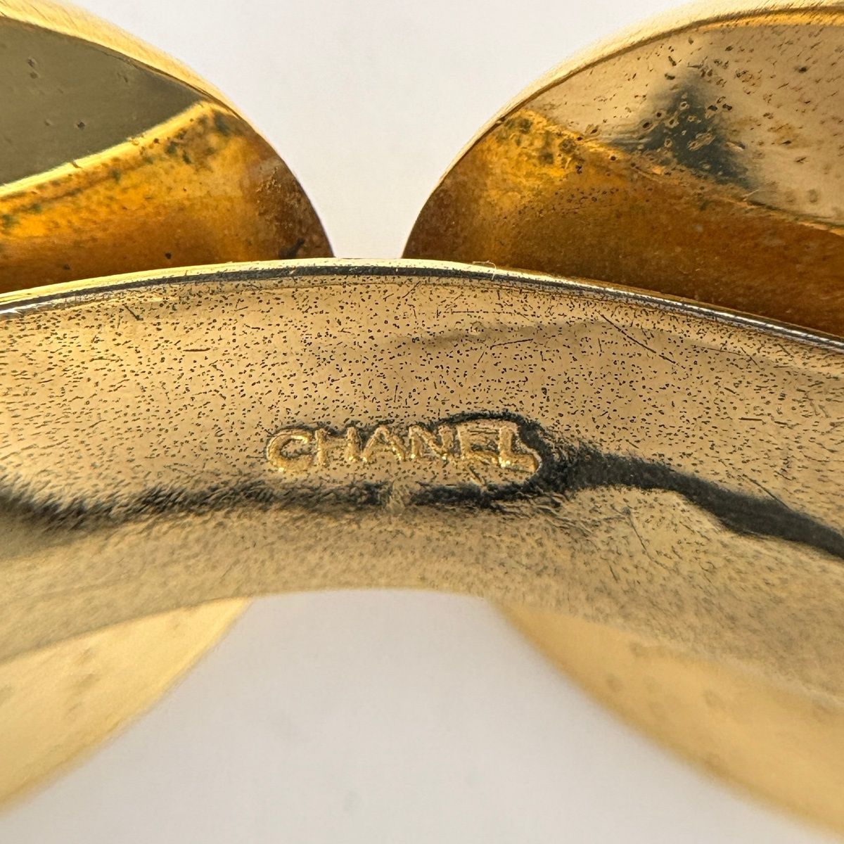 Chanel CC Logo Bangle Gold Plated Bracelet — view 6