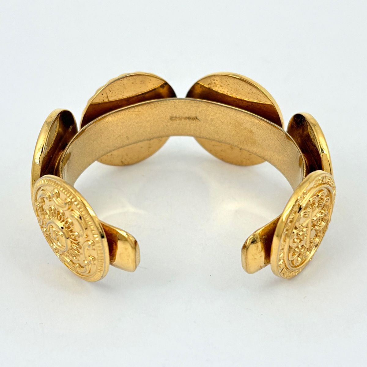 Chanel CC Logo Bangle Gold Plated Bracelet — view 4