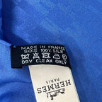 Hermes Scarf Blue Pocket Square Grand Silk — view 3