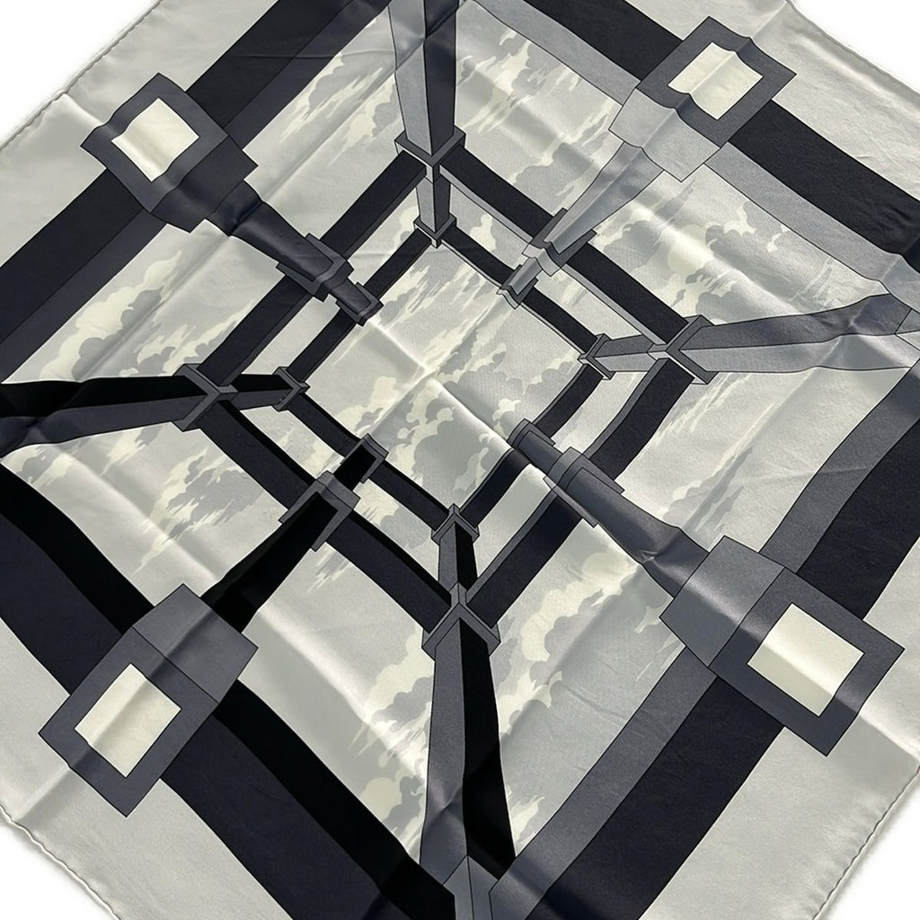 Hermes Scarf Carre 70 Light Gray Dark Amcassandre Pour