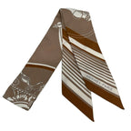 Hermes Scarf Twill Brown Multi Silk