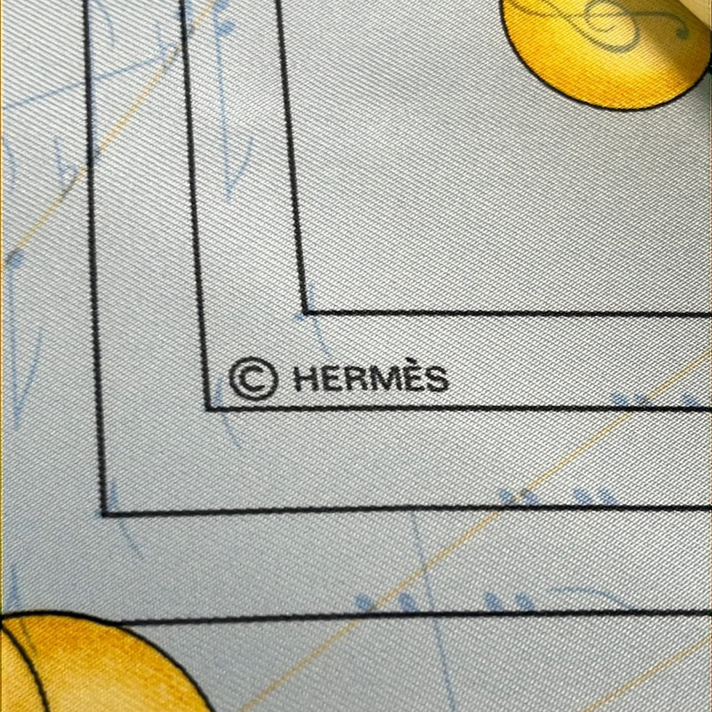 Hermes Scarf Carre 90 Light Blue Brown Multi la Musique Des Spheres — view 2