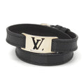 Louis Vuitton Bracelet Sign It Double 19 Damier Graphite Leather Black Color LV