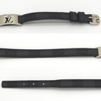 Louis Vuitton Bracelet Sign It Double 19 Damier Graphite Leather Black Color LV — view 3
