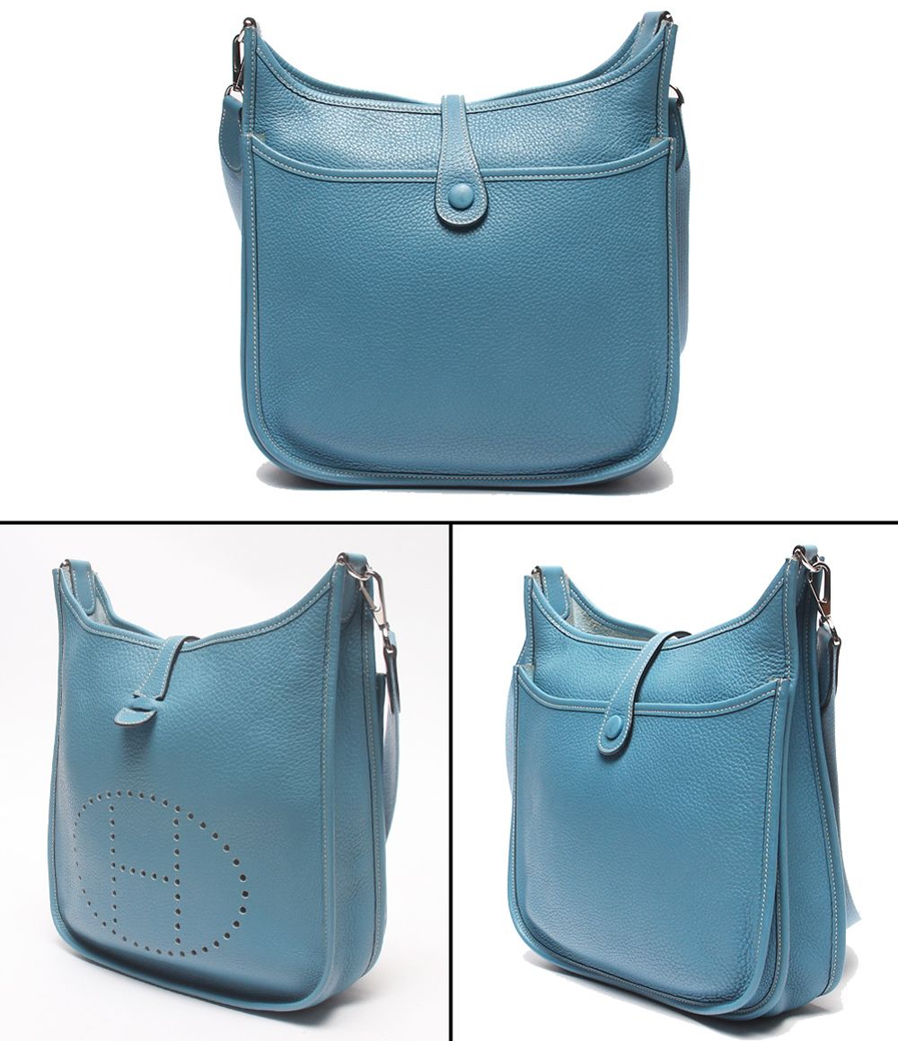 Hermes Shoulder Bag Crossbody Silver Evelyne PM — view 2
