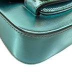 Gucci Shoulder Bag Horsebit Metallic Blue Chain Mini Leather — view 6