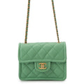 Chanel Chain Shoulder Bag Quilted CC Logo Caviar Leather