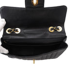 Chanel Chain Shoulder Bag Mademoiselle CC Logo Jumbo CC Caviar Leather Black — view 6
