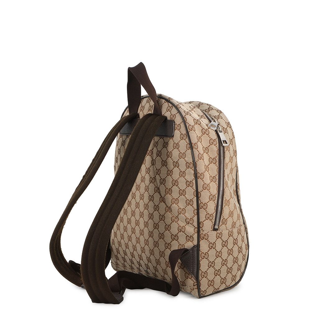 Gucci GG Canvas Leather Backpack — view 2