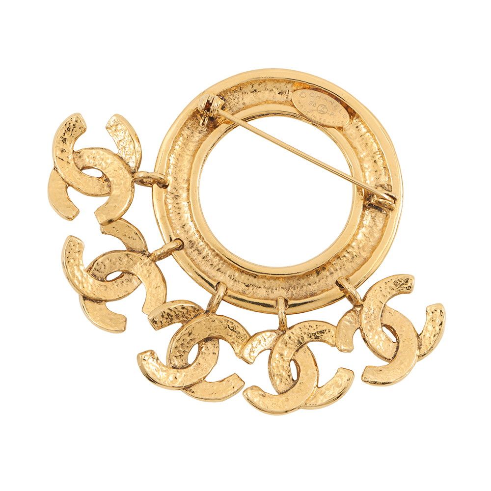 Chanel Brooch 5 CC Logo Metal 94 — view 3