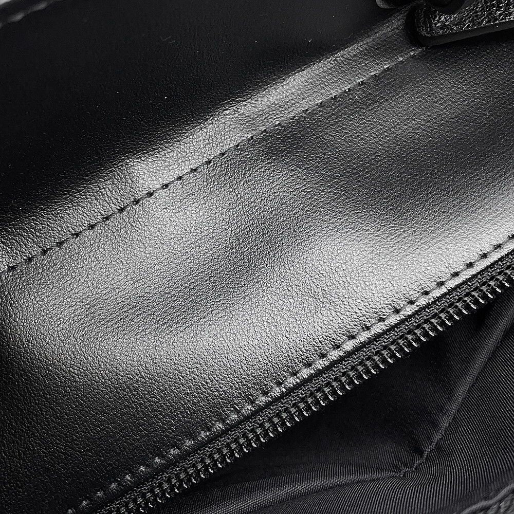 Chanel Tote Paris Biarritz PM Quilted CC Logo Small Leather Canvas Black — view 9