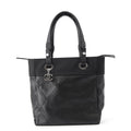 Chanel Tote Paris Biarritz PM Quilted CC Logo Small Leather Canvas Black
