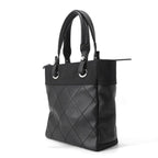 Chanel Tote Paris Biarritz PM Quilted CC Logo Small Leather Canvas Black — view 2