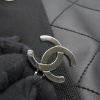 Chanel Tote Paris Biarritz PM Quilted CC Logo Small Leather Canvas Black — view 7