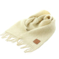 Loewe Scarf Wool Blend Fringe Ivory
