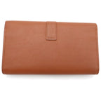 Saint Laurent Paris Large Wallet Card Case Brown Leather Gold — view 2
