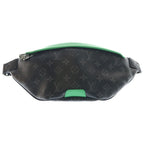 Louis Vuitton Monogram Eclipse Discovery Bum Bag PM Black Green Leather Gold
