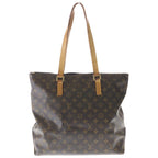 Louis Vuitton Cabas Piano Monogram Leather Hand Tote Gold Brown