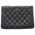 Chanel Quilted Clutch Caviar Leather Black