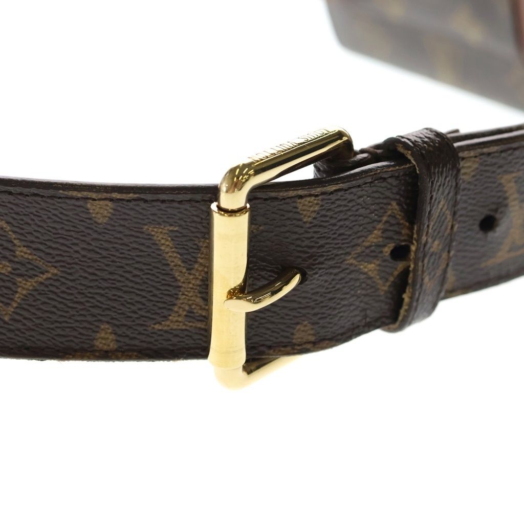 Louis Vuitton Monogram Ceinture Pochette Duo Belt Bag Waist Pouch Brown Leather — view 4