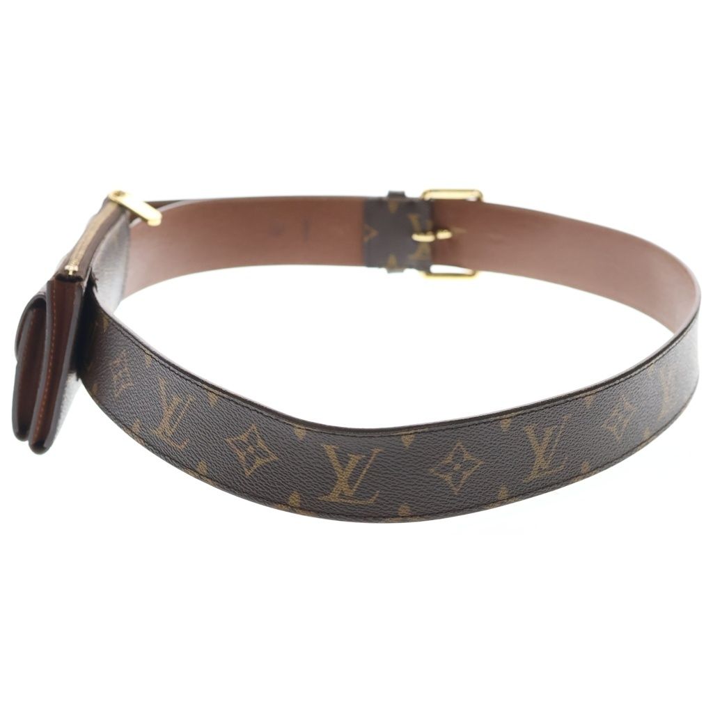Louis Vuitton Monogram Ceinture Pochette Duo Belt Bag Waist Pouch Brown Leather — view 2