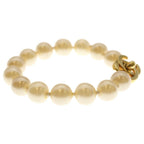 Chanel CC Logo Turnlock Pearl Bracelet Ivory Gold — view 3