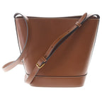 Celine Cuir Triomphe Small Shoulder Bag Brown Bucket Tan Leather Gold — view 2