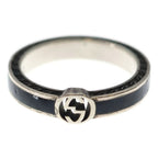 Gucci Interlocking Ring Black Silver Onyx