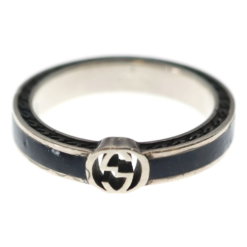 Gucci Interlocking Ring Black Silver Onyx