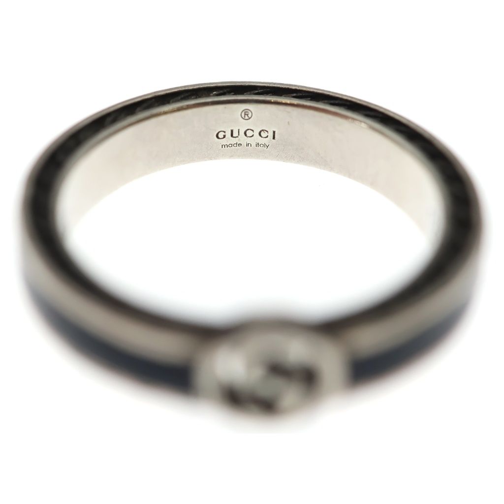 Gucci Interlocking Ring Black Silver Onyx