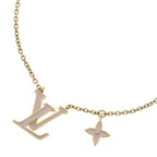 Louis Vuitton Collier LV Iconic Pendant Chain Gold Pink Enamel