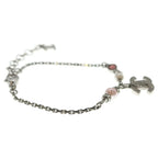 Chanel CC Logo Bracelet Chain Silver Pink — view 3